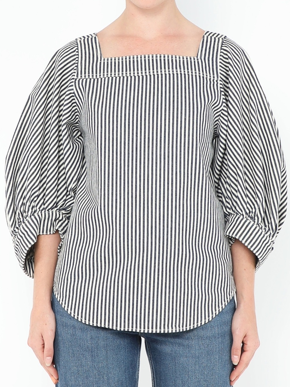 Striped denim top